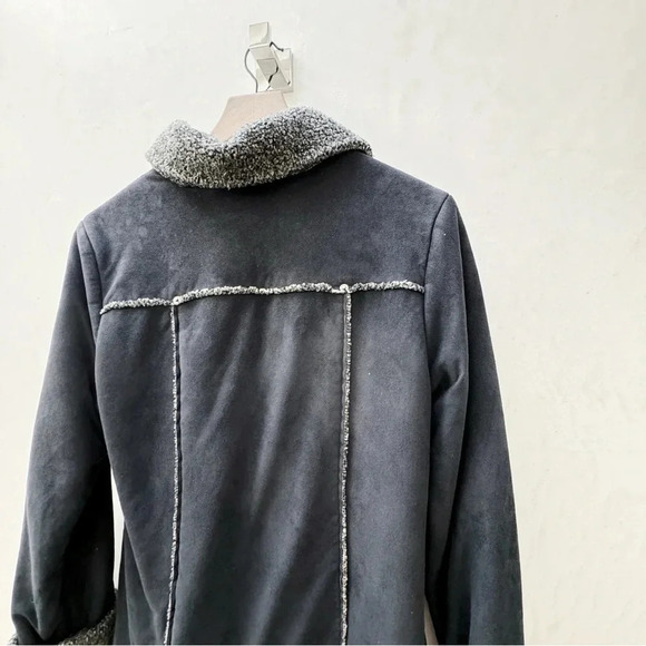 Kenzie || Vegan Micro Suede Fleece Black y2k Style Jacket Black Sz 8 - Picture 7 of 11